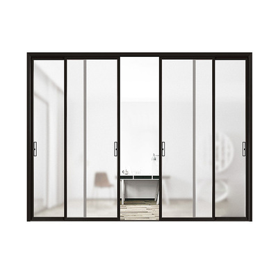 简约室内移动玻璃隐形门